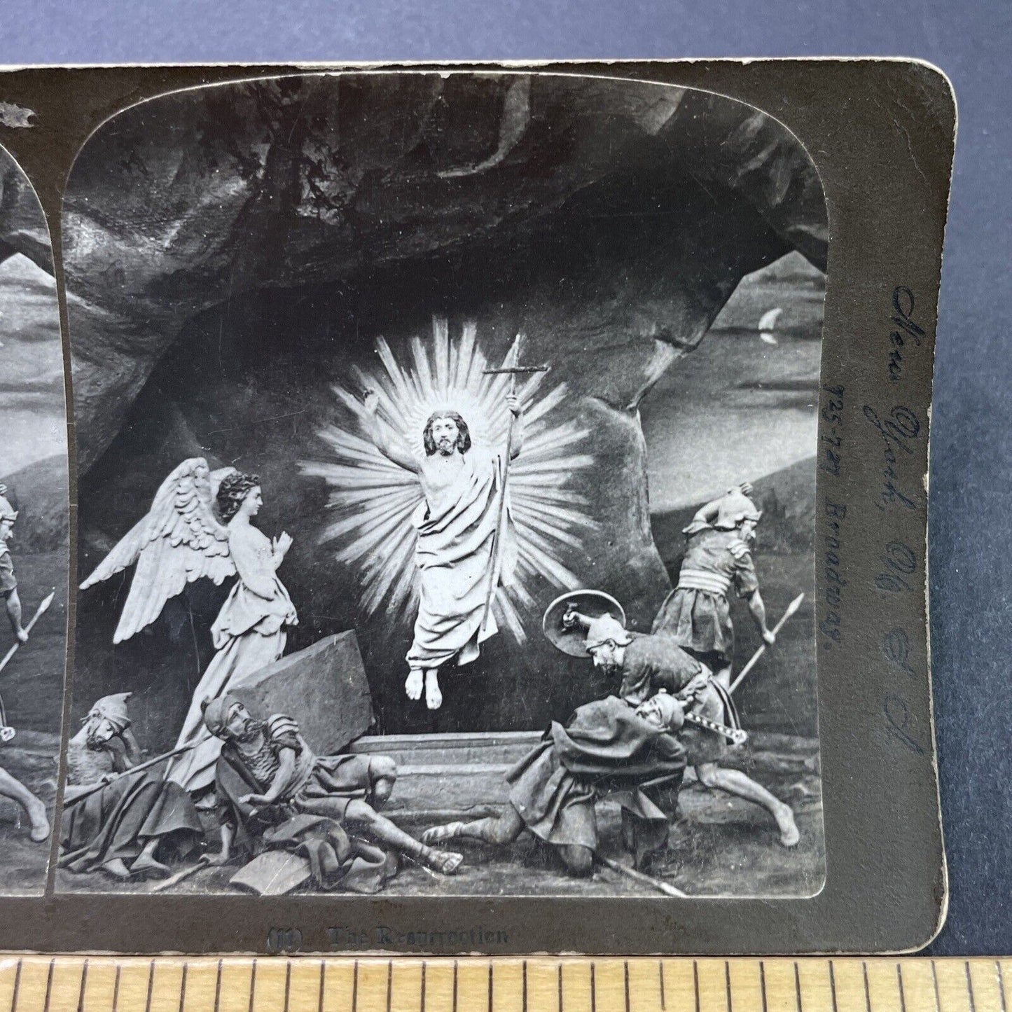 Antique 1880s The Resurrection Of Jesus Christ Stereoview Photo Card P3136