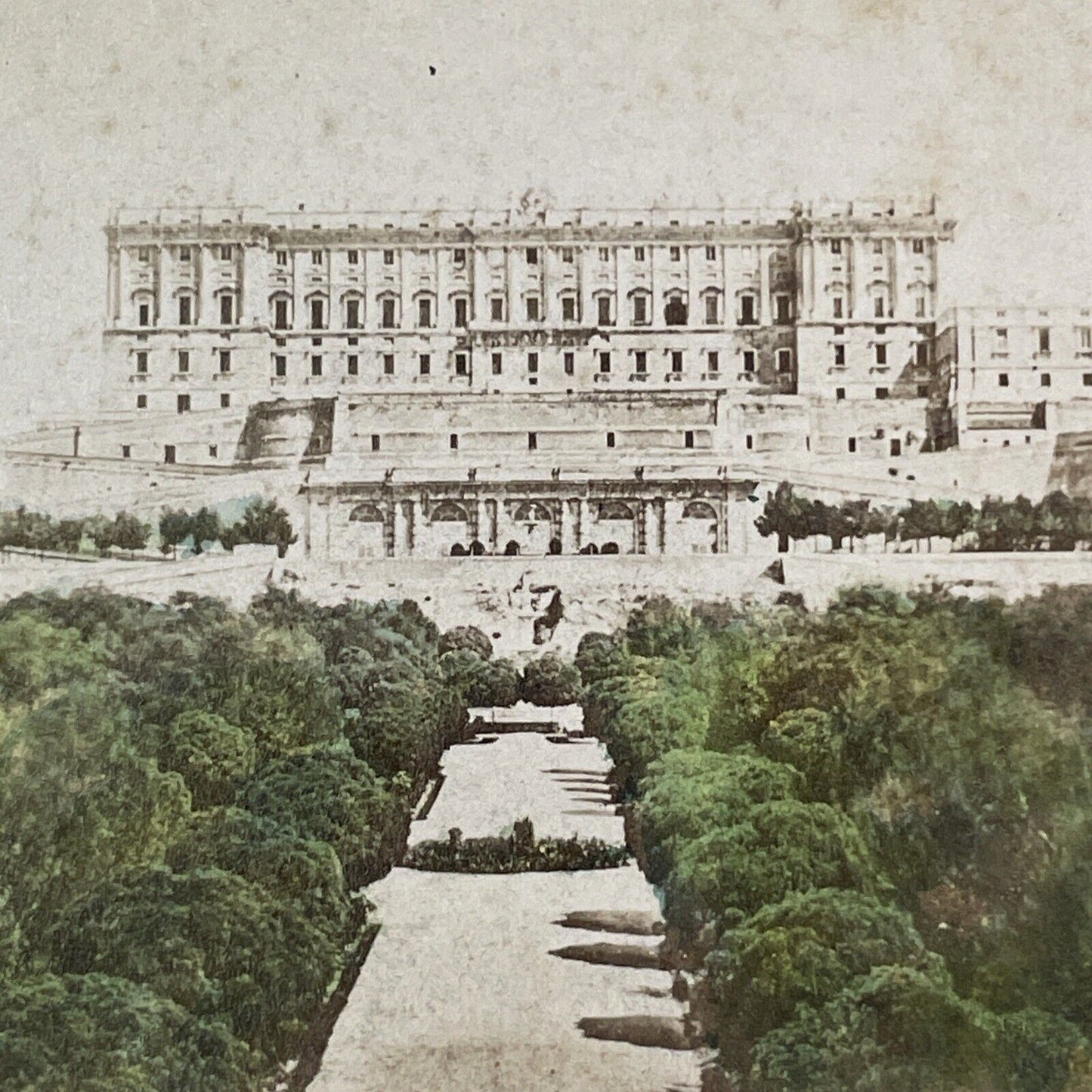 The Royal Palace Madrid Spain Stereoview Hand Tinted Photo Antique c1875 X2434