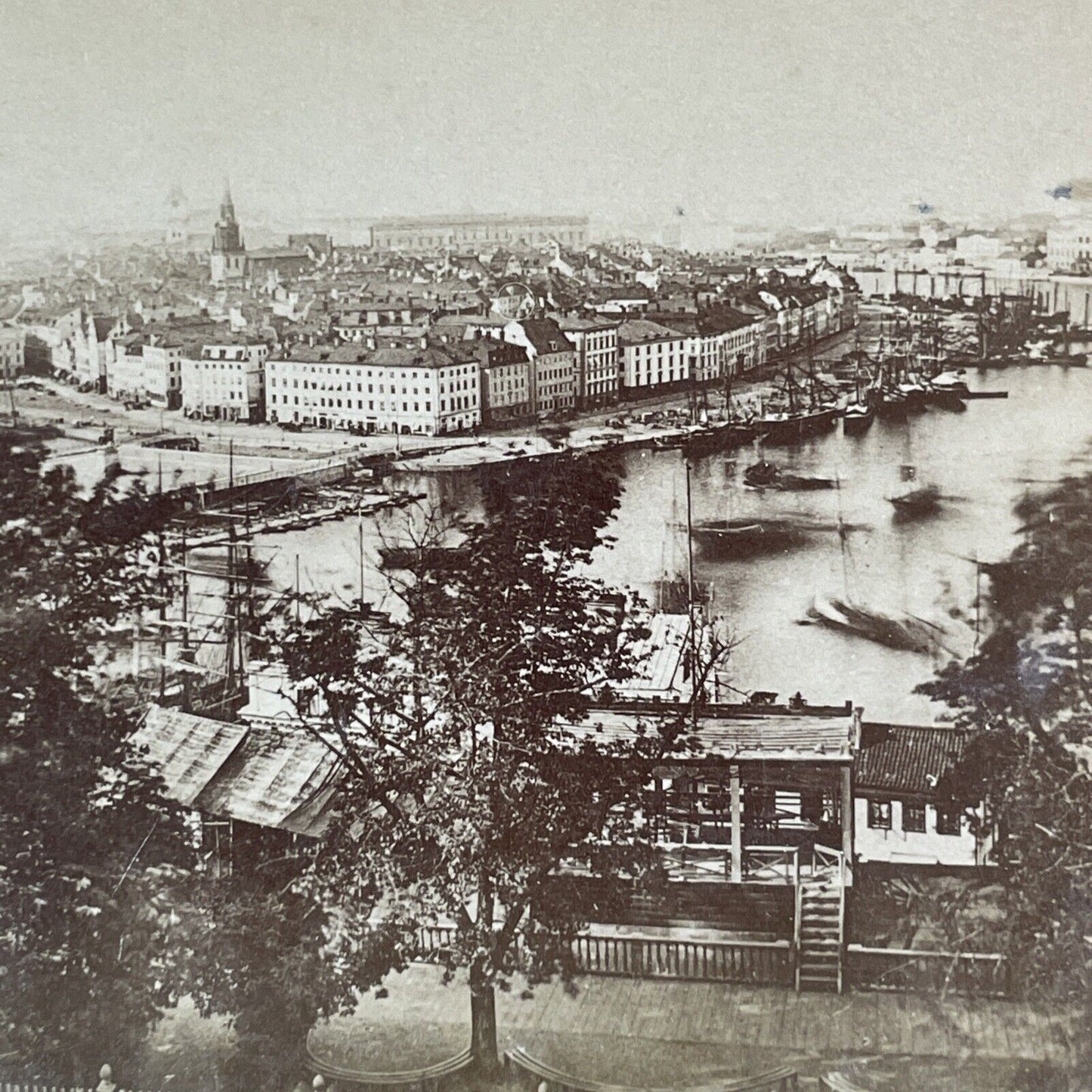 Stockholm Sweden City View Stereoview BW Kilburn Antique c1880s X4096