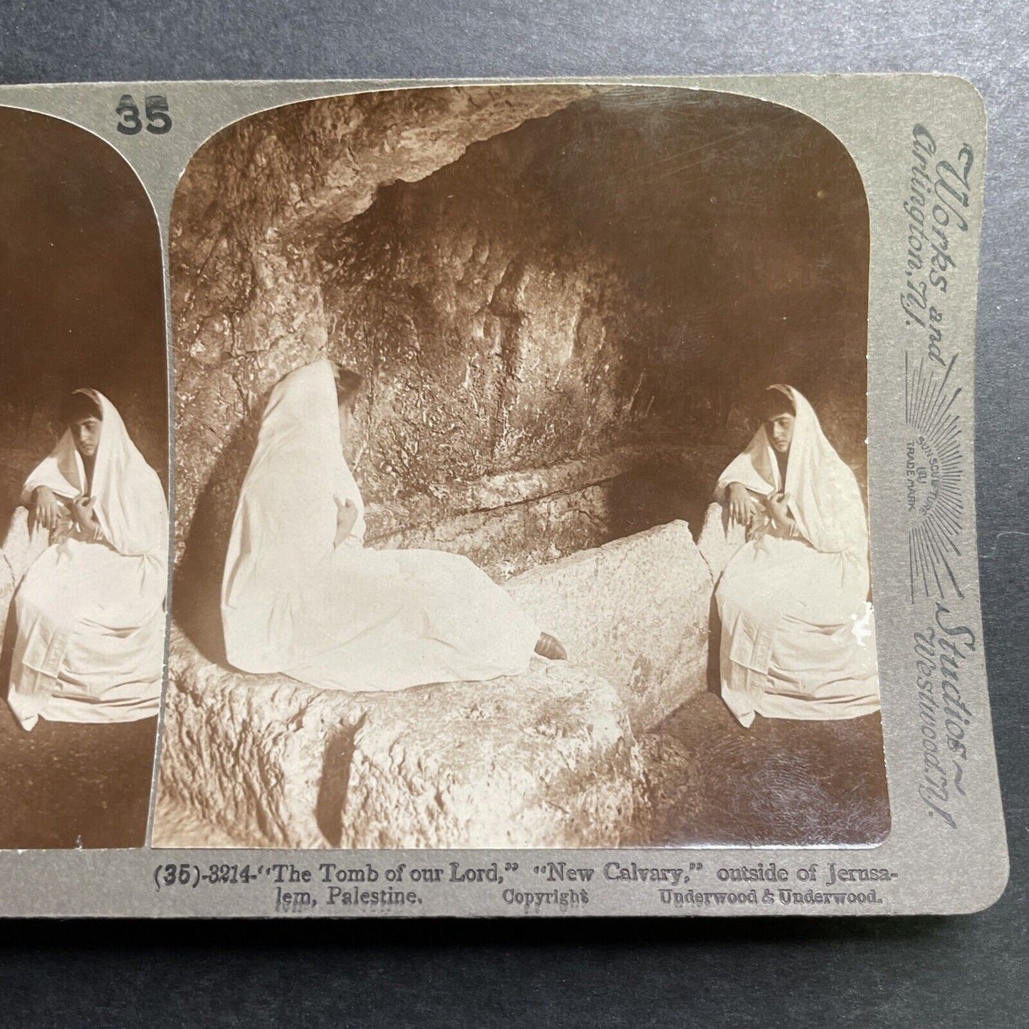 Antique 1901 The Tomb Of Christ Jerusalem Israel Stereoview Photo Card P1326