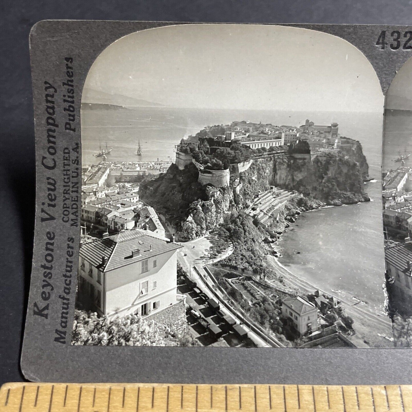 Antique 1910s The Prince's Castle In Monaco Stereoview Photo Card P5179