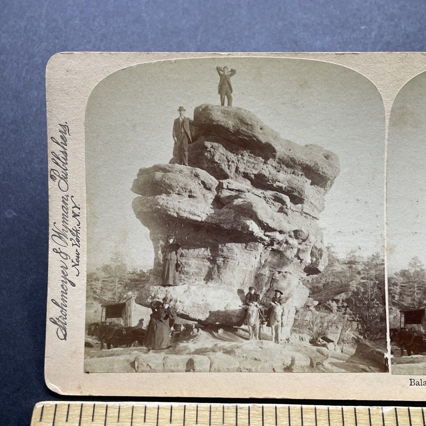 Antique 1898 Balanced Rock Colorado Springs CO Stereoview Photo Card P2415