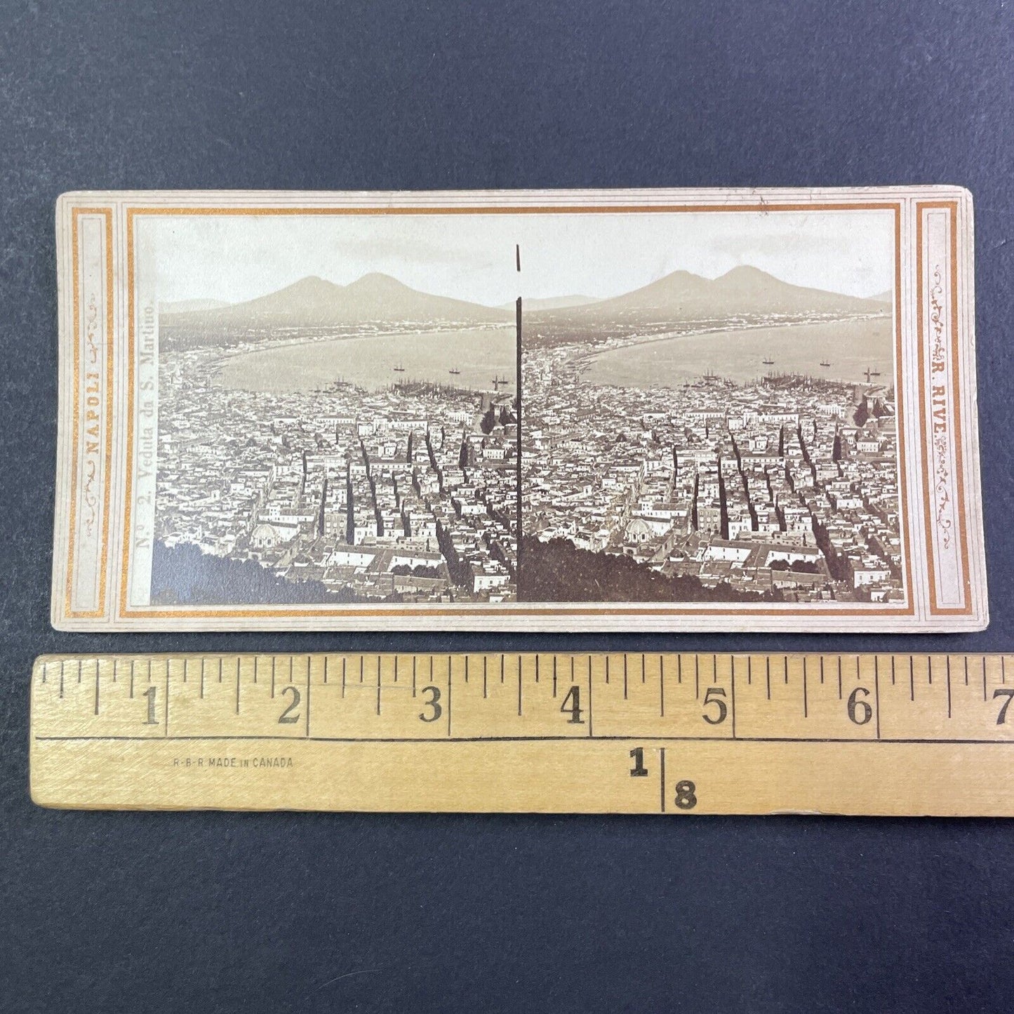 Naples Italy From San Martino Church Stereoview Robert Rive Antique c1865 Y1419