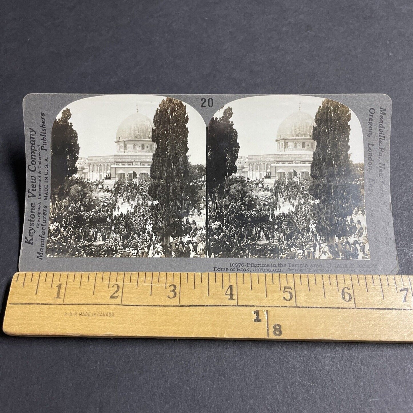 Antique 1910s Jewish And Muslim Pilgrams Jerusalem Stereoview Photo Card P4422