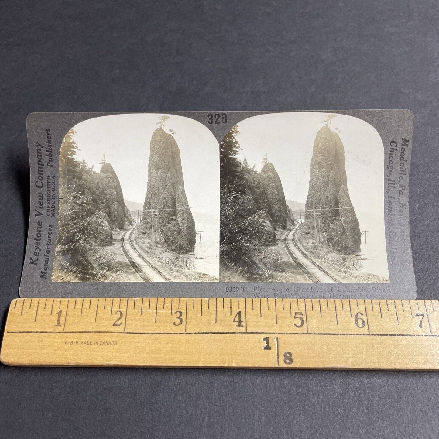 Antique 1910s Columbia River Railroad Pass Oregon Stereoview Photo Card P3200