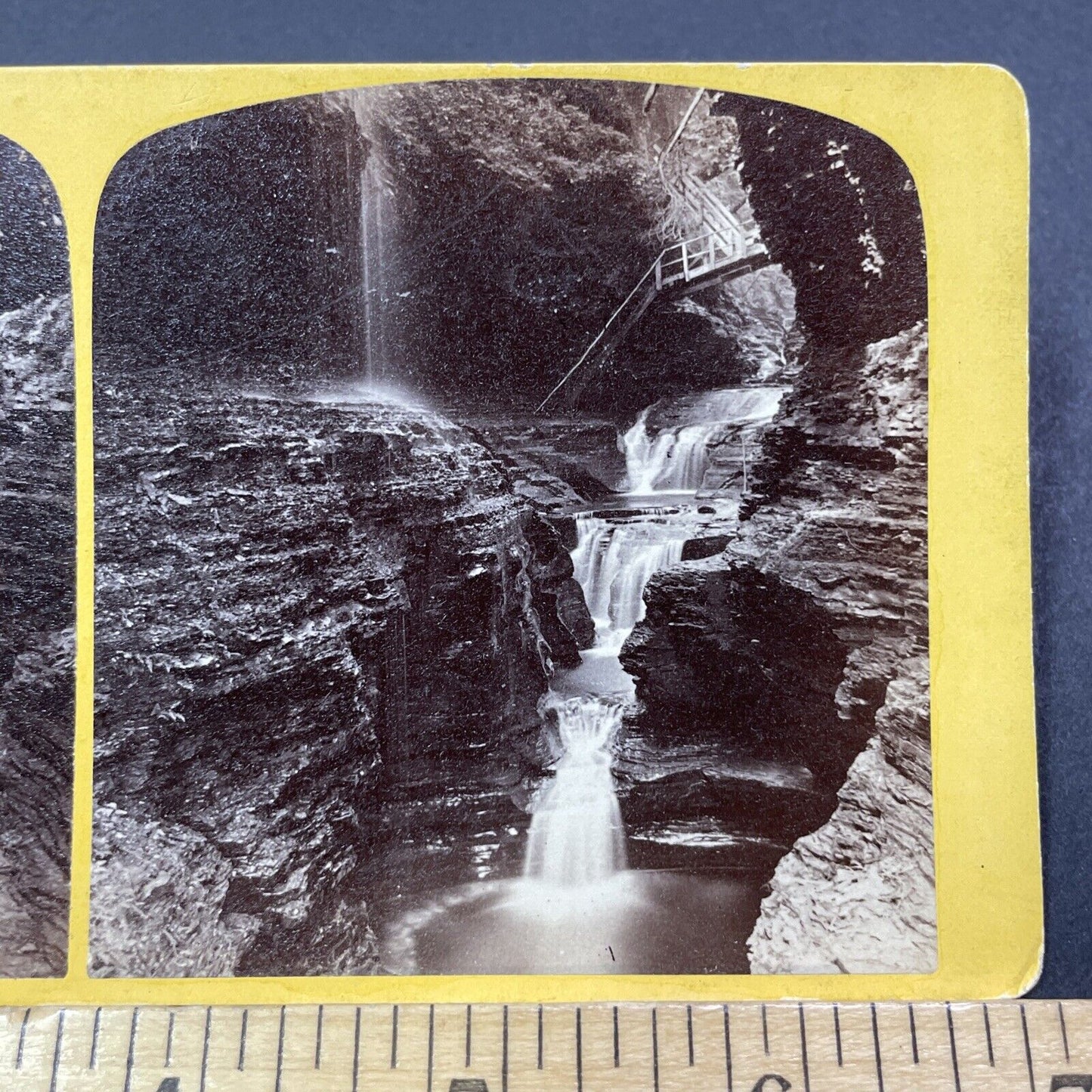 Antique 1865 Freer's Glen Near Watkins Glen New York Stereoview Photo Card V1912