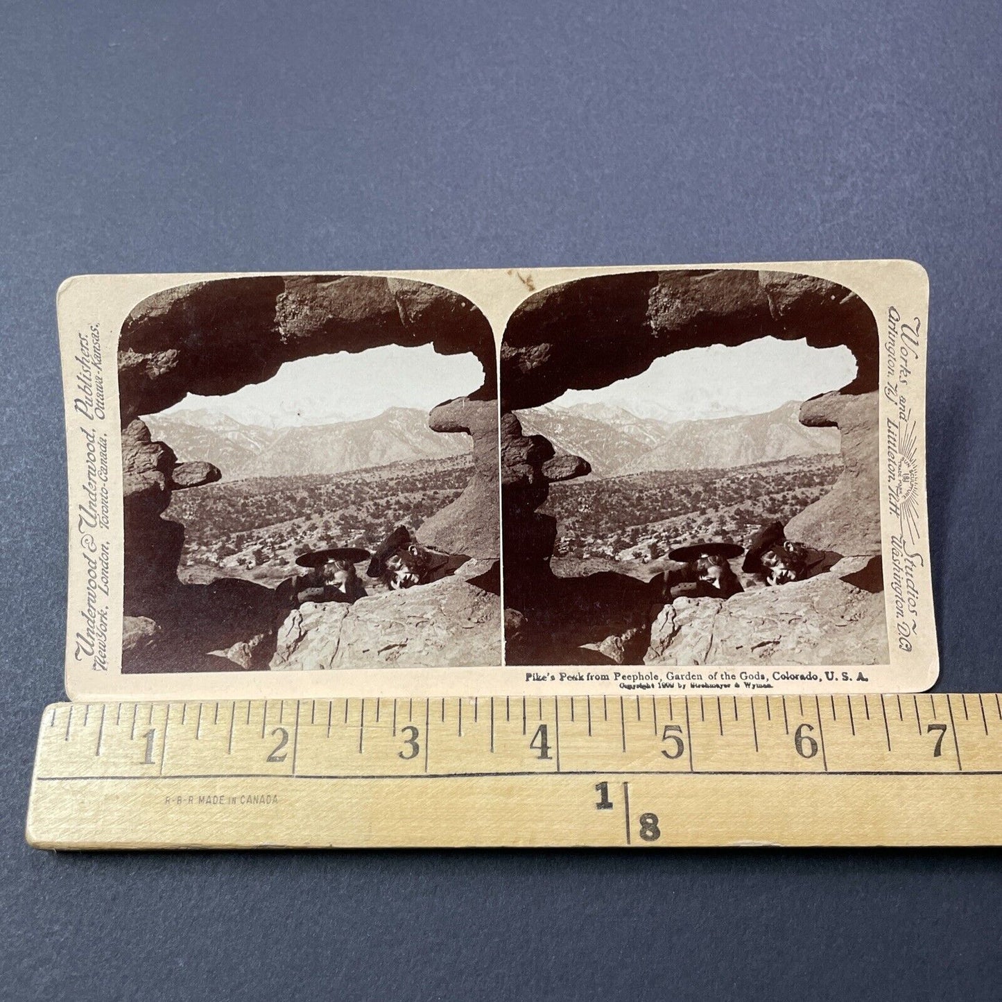 Antique 1900 Garden Of The Gods Pikes Peak Colorado Stereoview Photo Card V3256