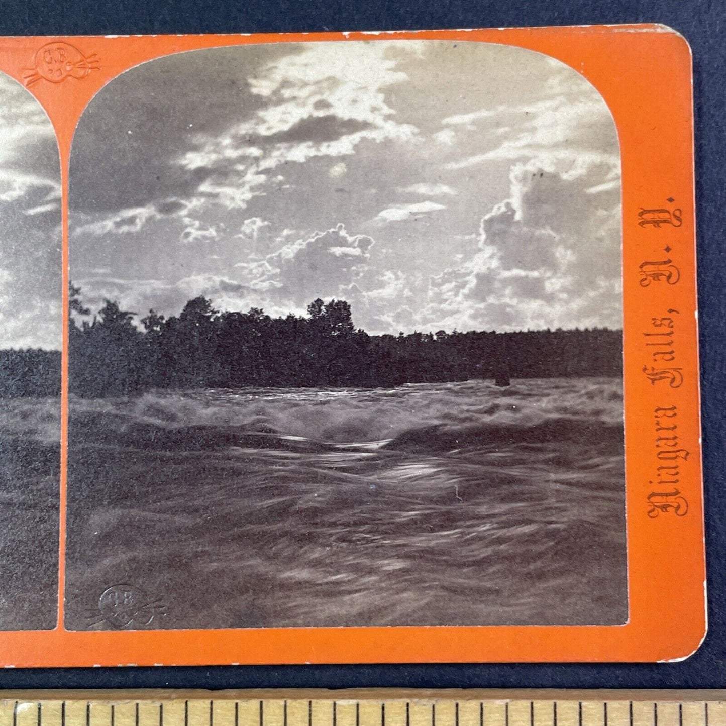 Where the Iron Barge Boat got Stuck Stereoview Charles Bierstadt c1870s Y2227