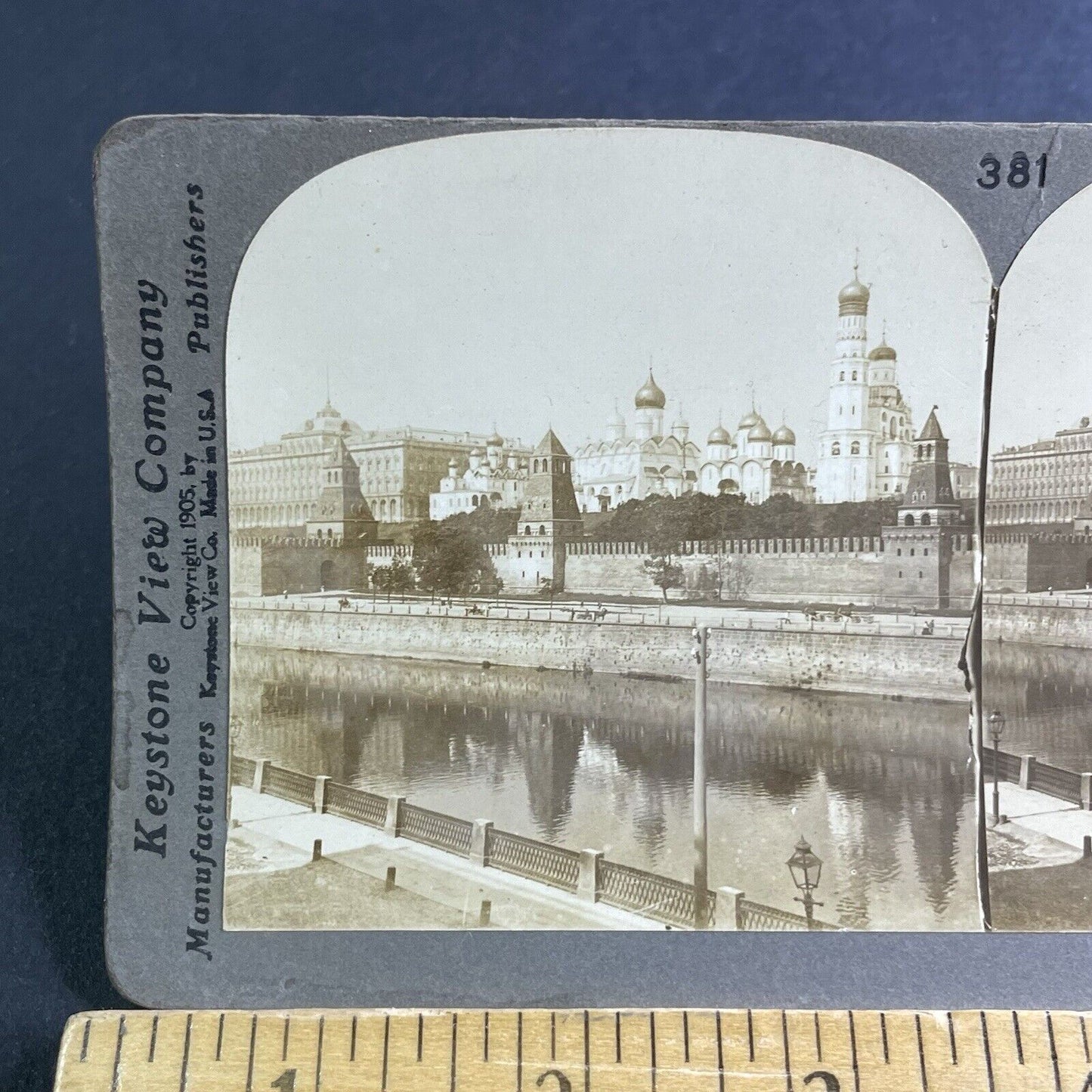 Antique 1905 The Kremlin In Moscow Russia Stereoview Photo Card P2244