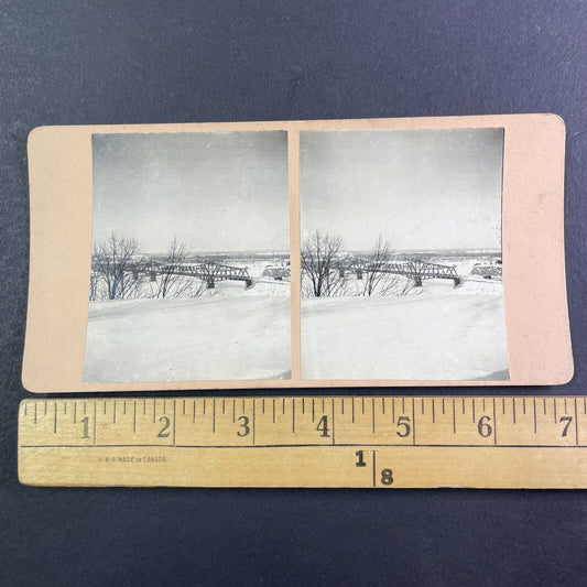 Interprovincial Bridge Ottawa Ontario Canada Stereoview OOAK Antique c1908 Y2712