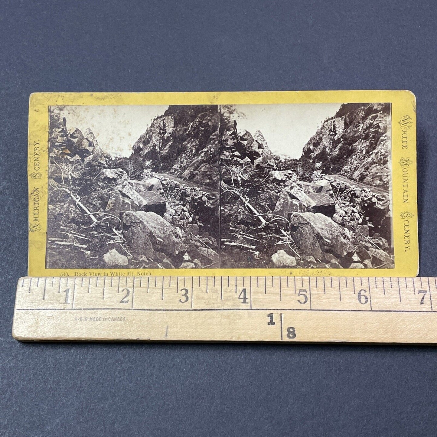 Antique 1870s Logging Road White Mountains NH Stereoview Photo Card V1851