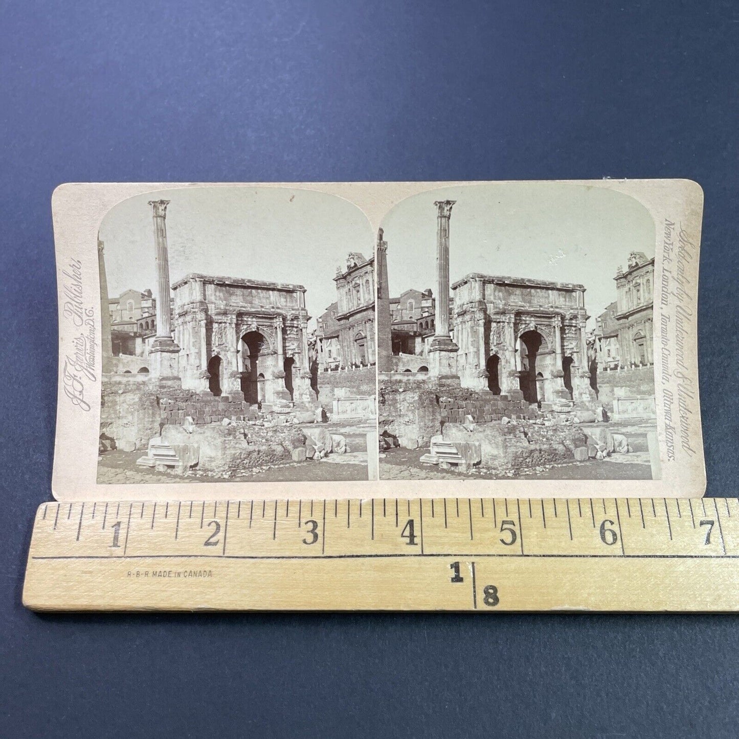 Antique 1897 Septimius Severus Arch Rome Italy Stereoview Photo Card P3796