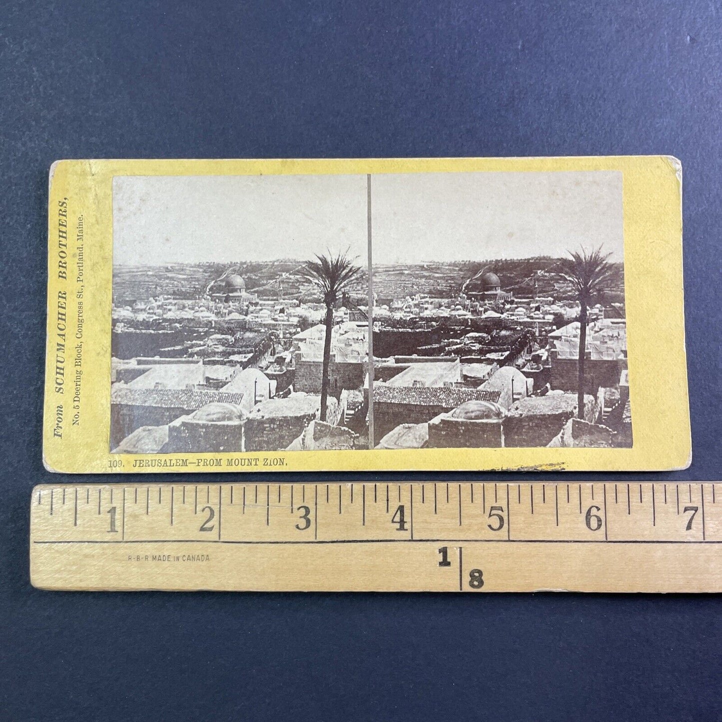 Jerusalem Israel Palestine Stereoview Schumacher Brothers Antique c1865 Y114