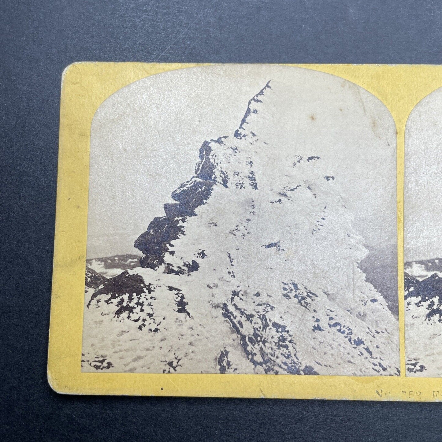 Antique 1870s First Photos Of Mount Washington Peak Stereoview Photo Card P1161