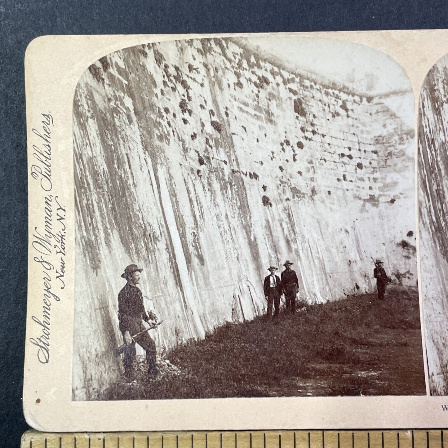 Soldiers At Spanish Execution Wall Stereoview Havana Cuba Antique c1899 X2598