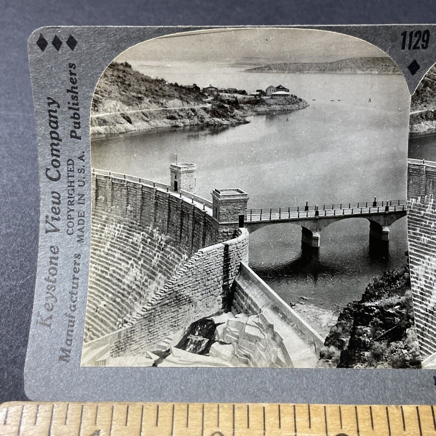 Antique 1920s Theodore Roosevelt Dam Phoenix Arizona Stereoview Photo Card V2814