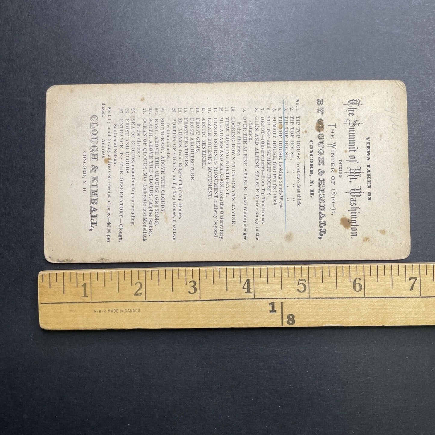 Antique 1871 Tip Top House Mt Washington Peak Summit Stereoview Photo Card P1203