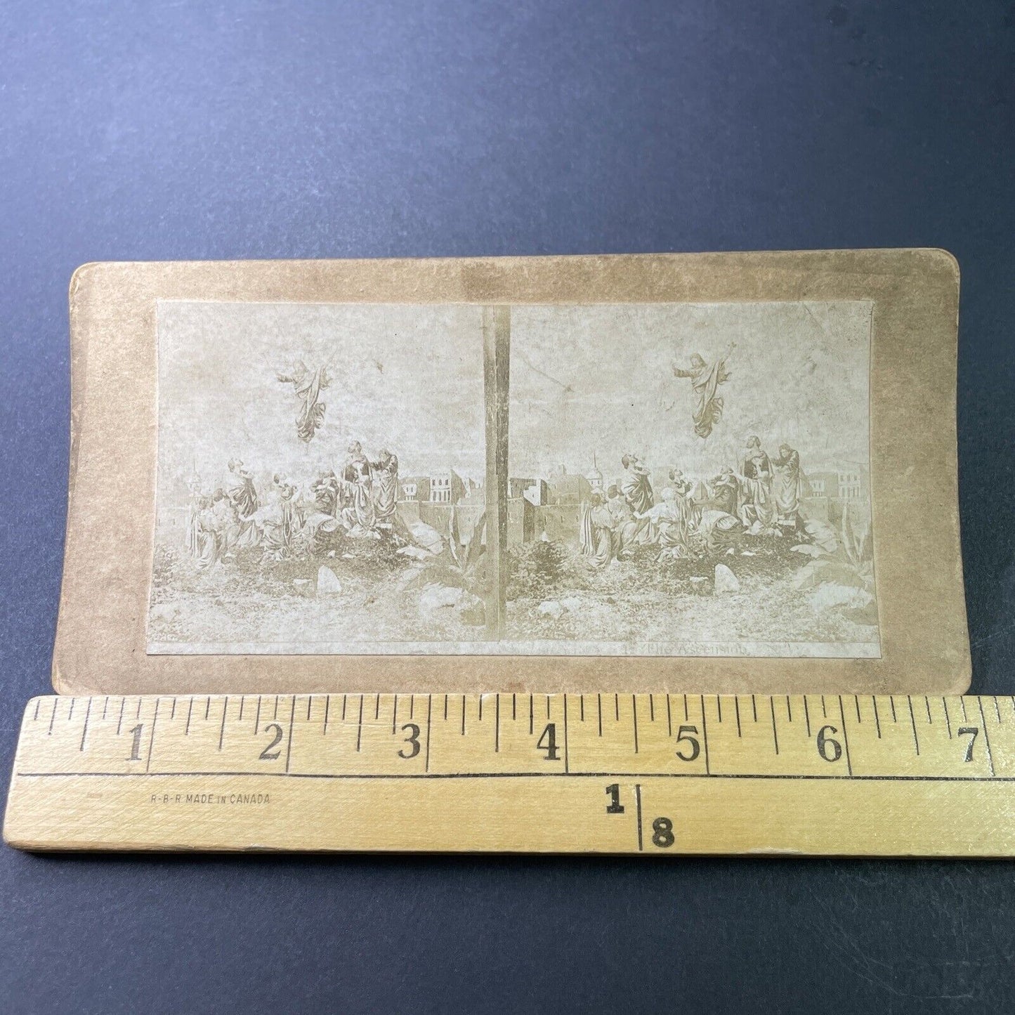 Antique 1860s The Ascension Of Jesus Christ Stereoview Photo Card P3402