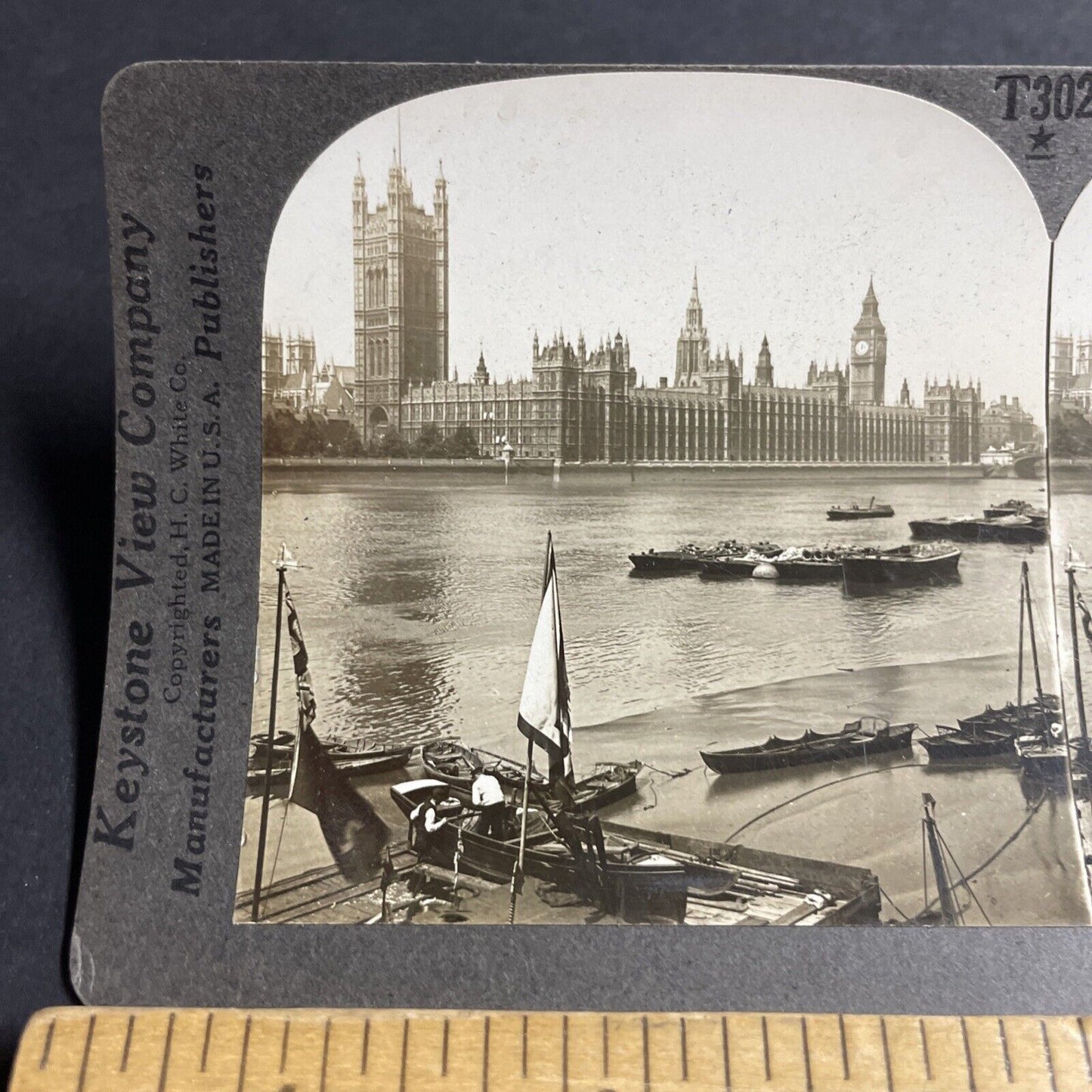 Antique 1910 House Of Parliament London England Stereoview Photo Card P4557