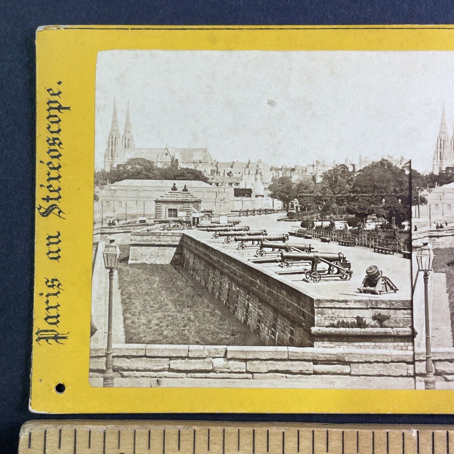 Cannons of Les Invalides Paris Stereoview Charles Gaudin Antique c1870 X4164