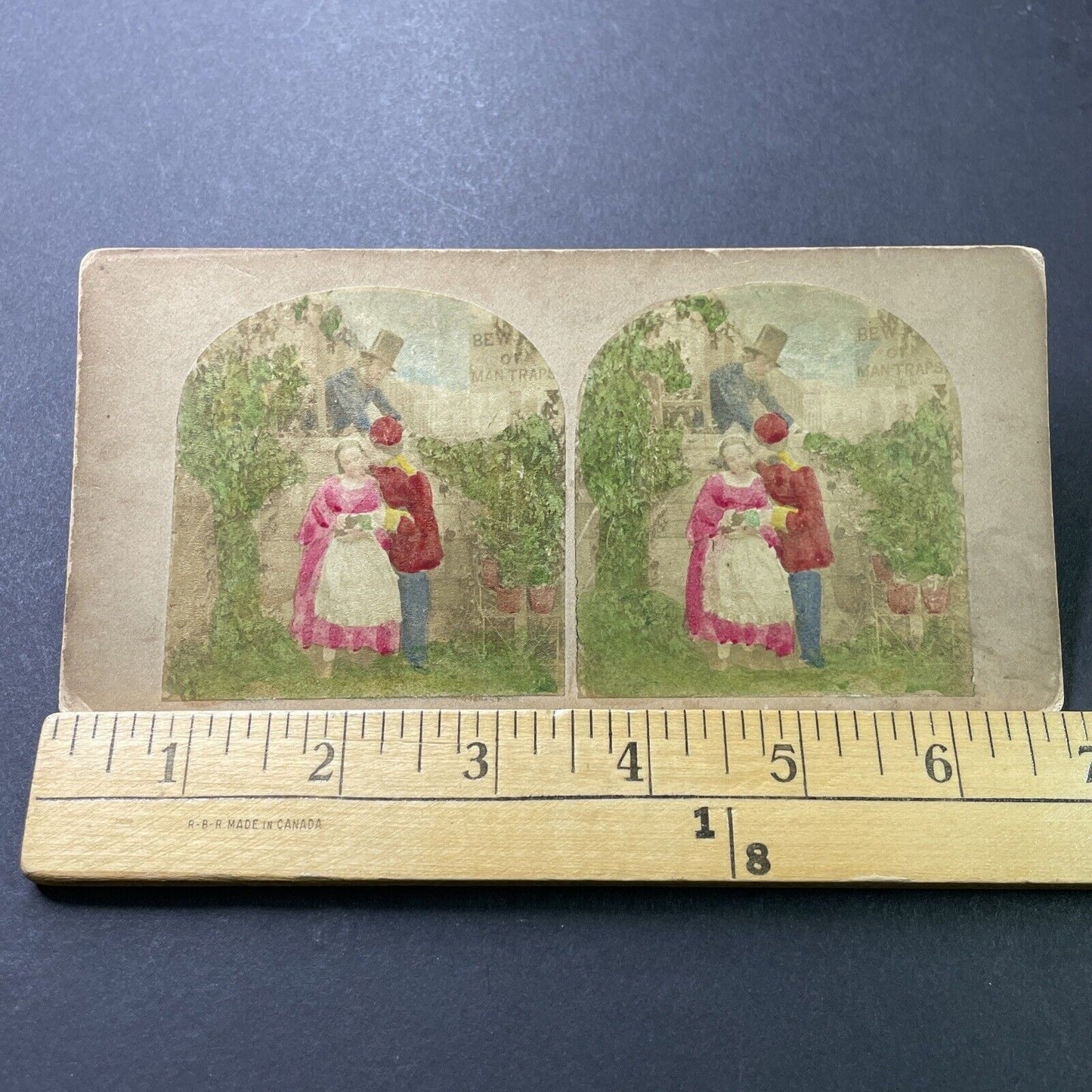 Antique 1850s Boy Kisses Girl Saint Paul Minnesota Stereoview Photo Card P4015