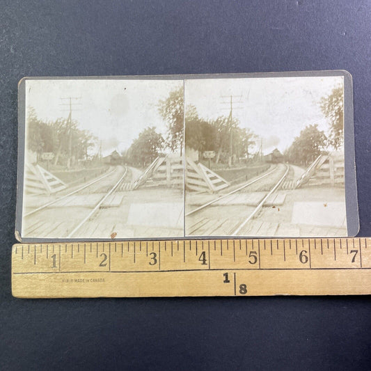 Brush Lake Ohio Intersection Stereoview Pennsylvania Railroad Antique 1908 X1505