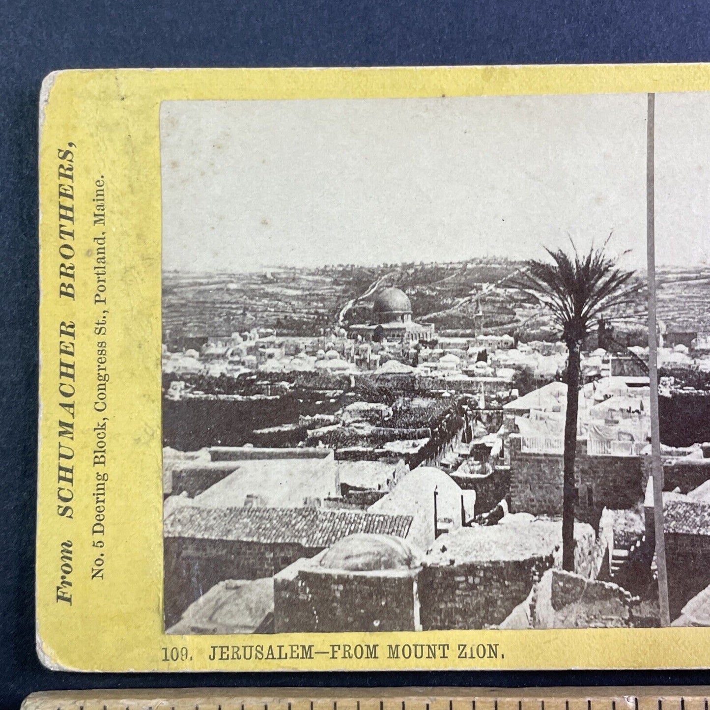 Jerusalem Israel Palestine Stereoview Schumacher Brothers Antique c1865 Y114