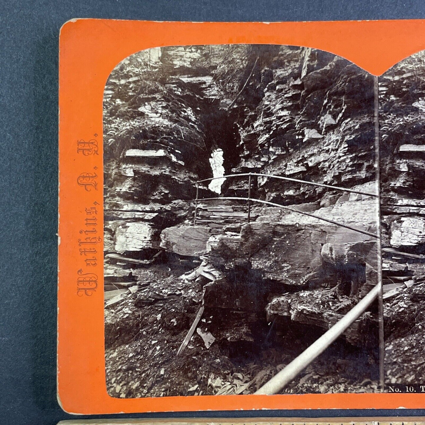 Tunnel Entrance Watkins Glen New York Stereoview R.D. Crum Antique c1870 Y1041