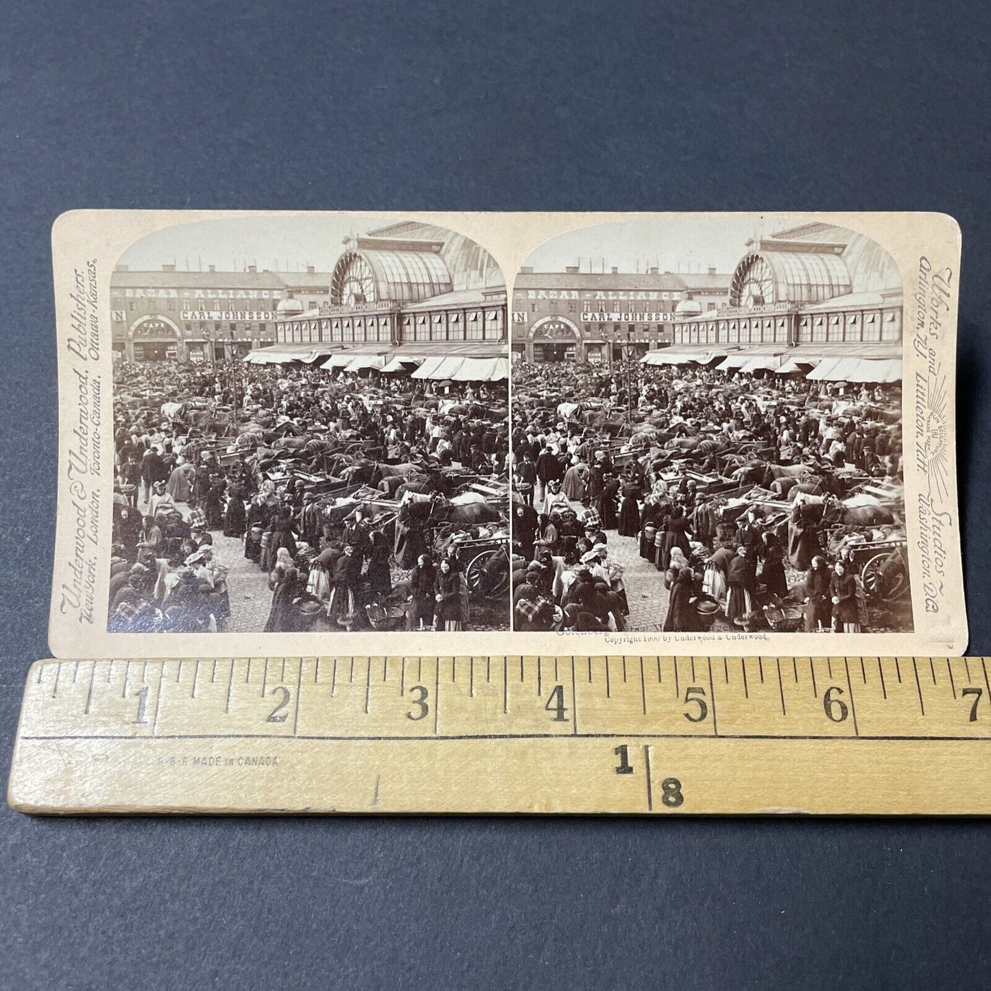 Antique 1880s Farmers In Gothenubrg Sweden Stereoview Photo Card V1809