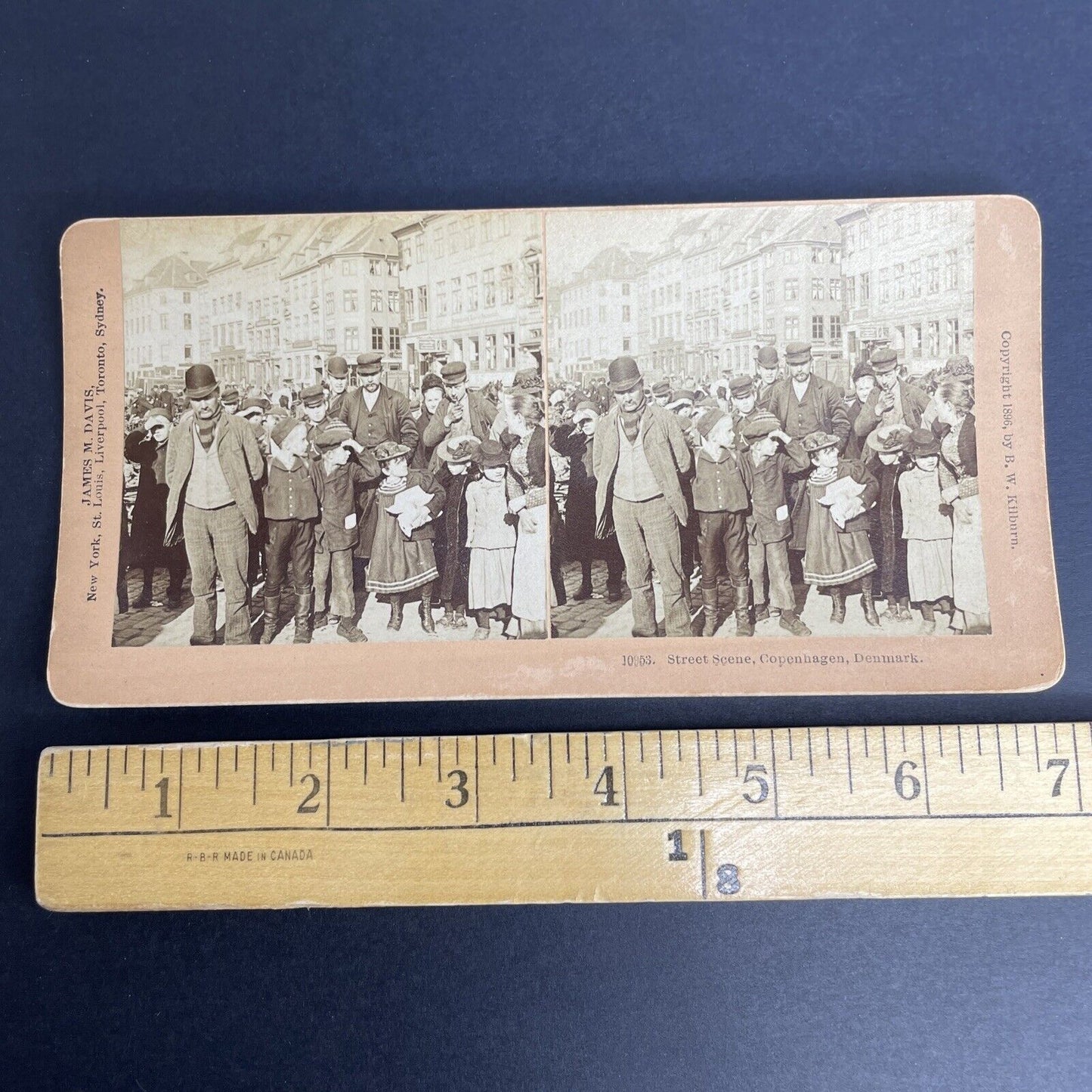 Antique 1896 People In Copenhagen Denmark Stereoview Photo Card PC810