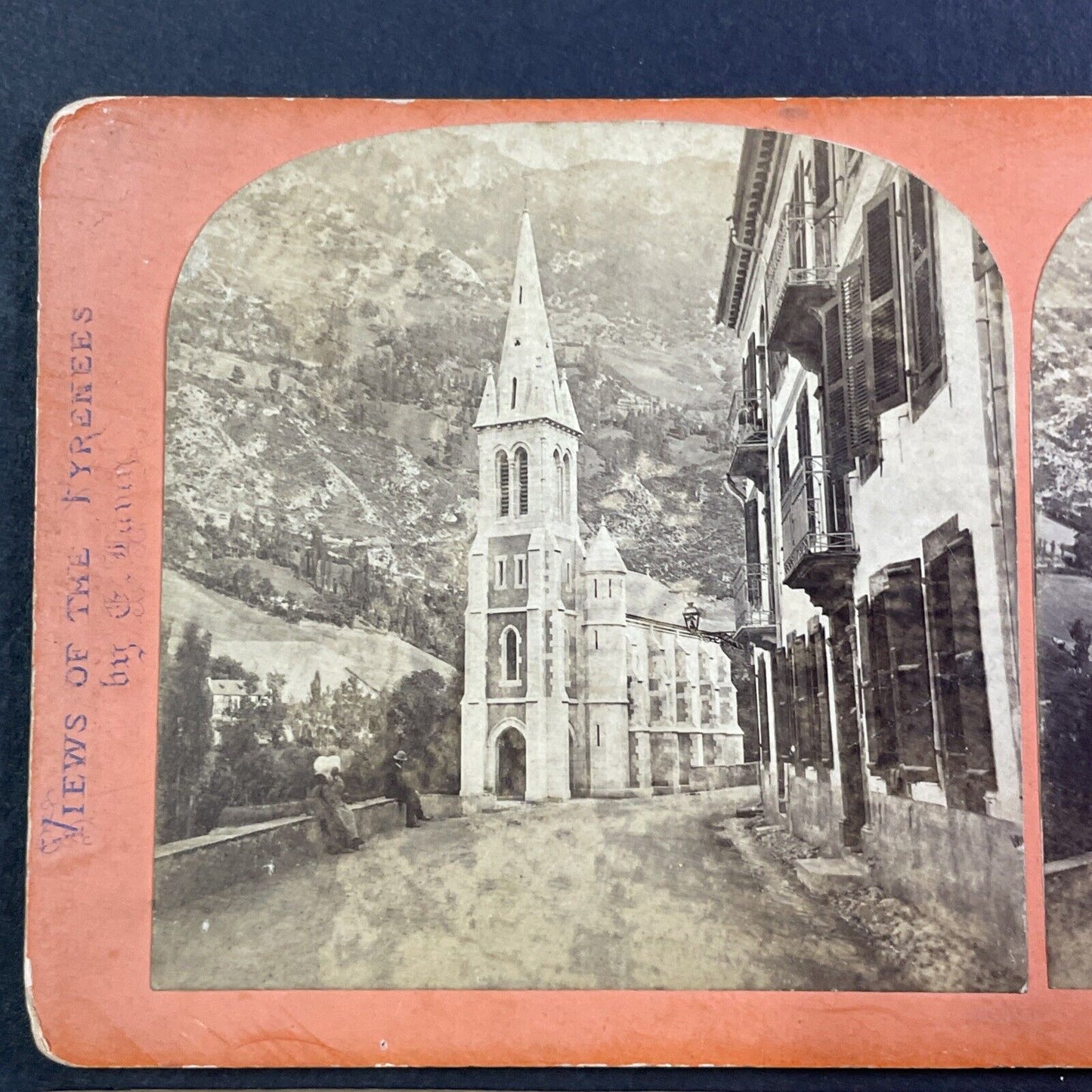 Luz-Saint-Sauveur Church France Stereoview Ernest Lamy Antique c1870 X3743