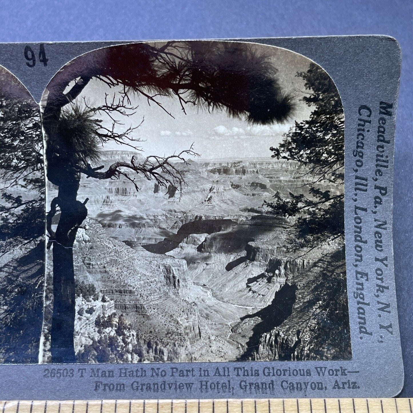 Antique 1910s Grand Canyon Arizona Hotel View Stereoview Photo Card P2765