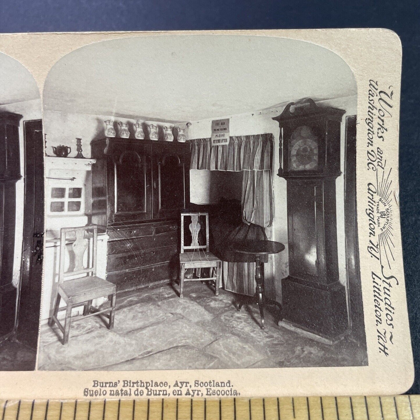 Antique 1890s Poet Robert Burns House Ayr Scotland Stereoview Photo Card P3800