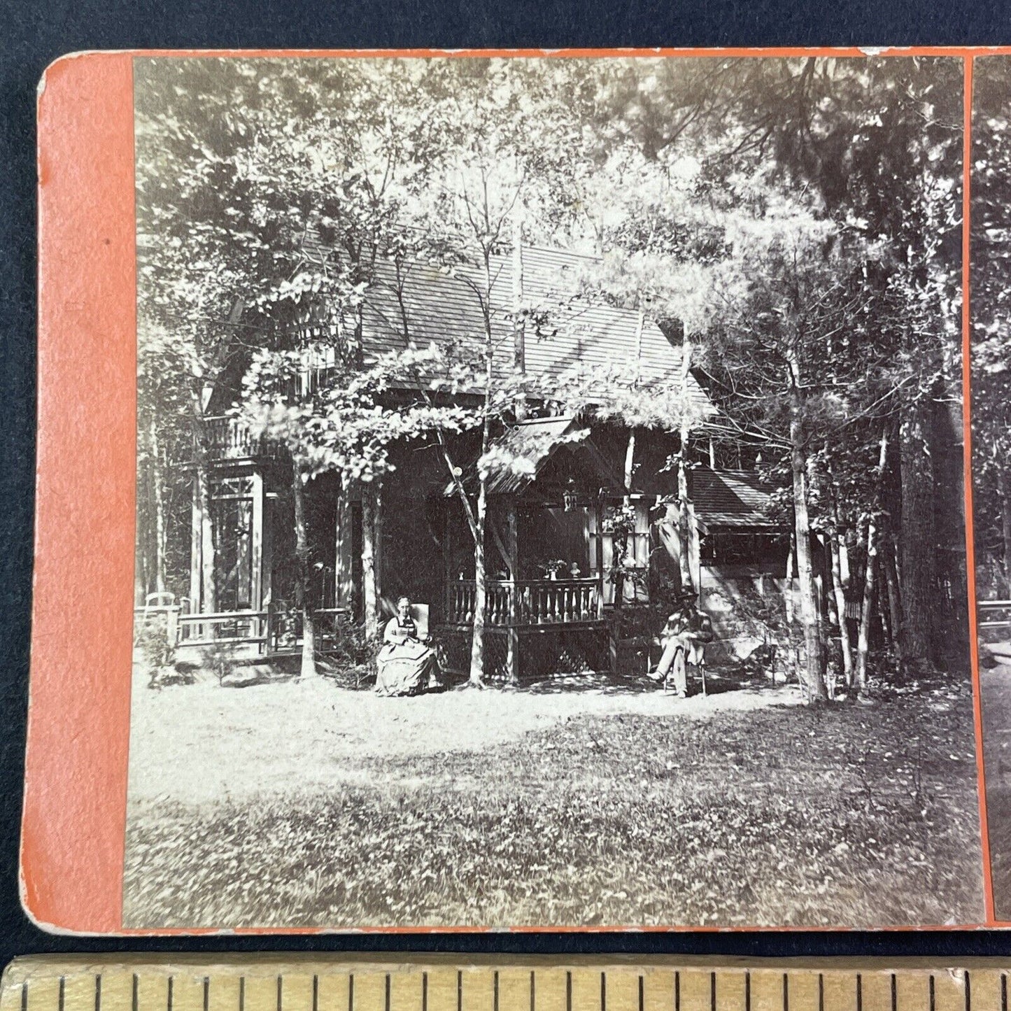 Asbury Grove Cottage Hamilton Massachusetts Stereoview Antique c1860s Y1317