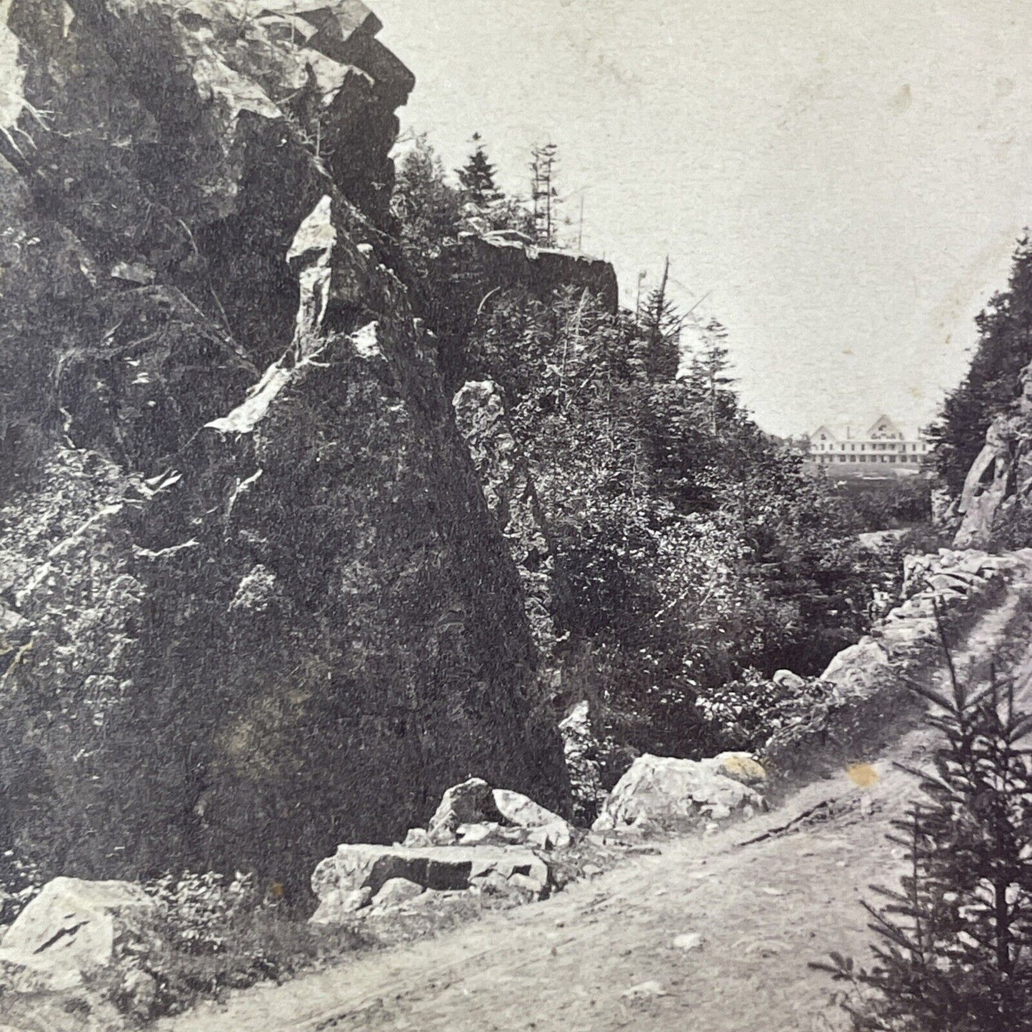 Road Through Crawford Notch New Hampshire Stereoview J.S. Moulton c1870s Y948