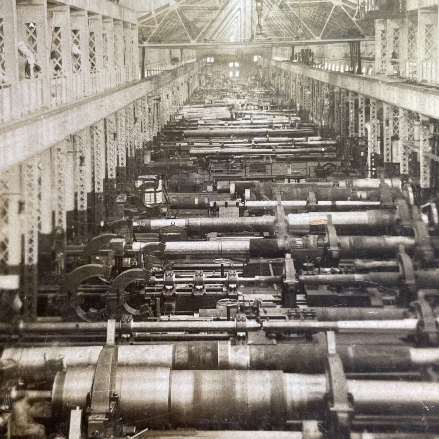 Antique 1901 Navy Deck Gun Manufacturing Washington Stereoview Photo Card P1426