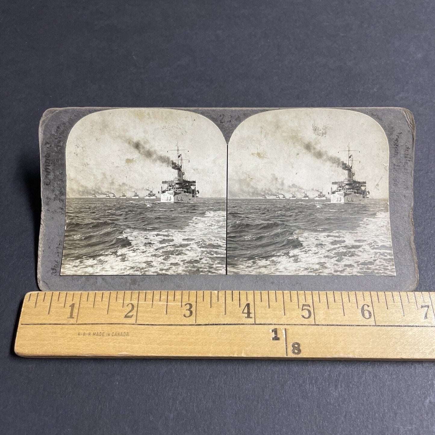 Antique 1920s USS Battleship Hamilton Roads VA Stereoview Photo Card P4283