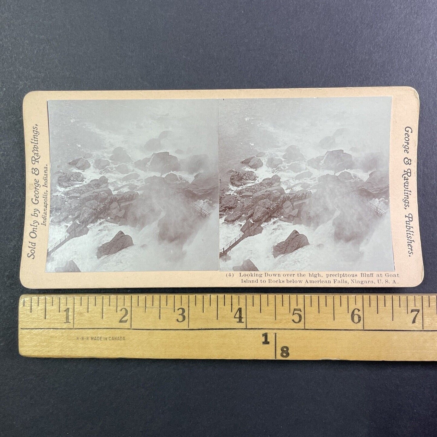 Niagara Falls Lower Rocks Bridge Stereoview George and Rawlings c1901 Y1454