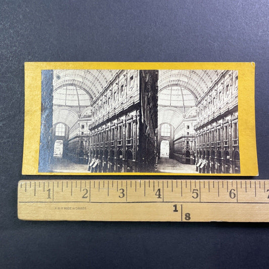 Galleria Vittorio Emanuele II Stereoview Milan Italy Antique c1870 X4229