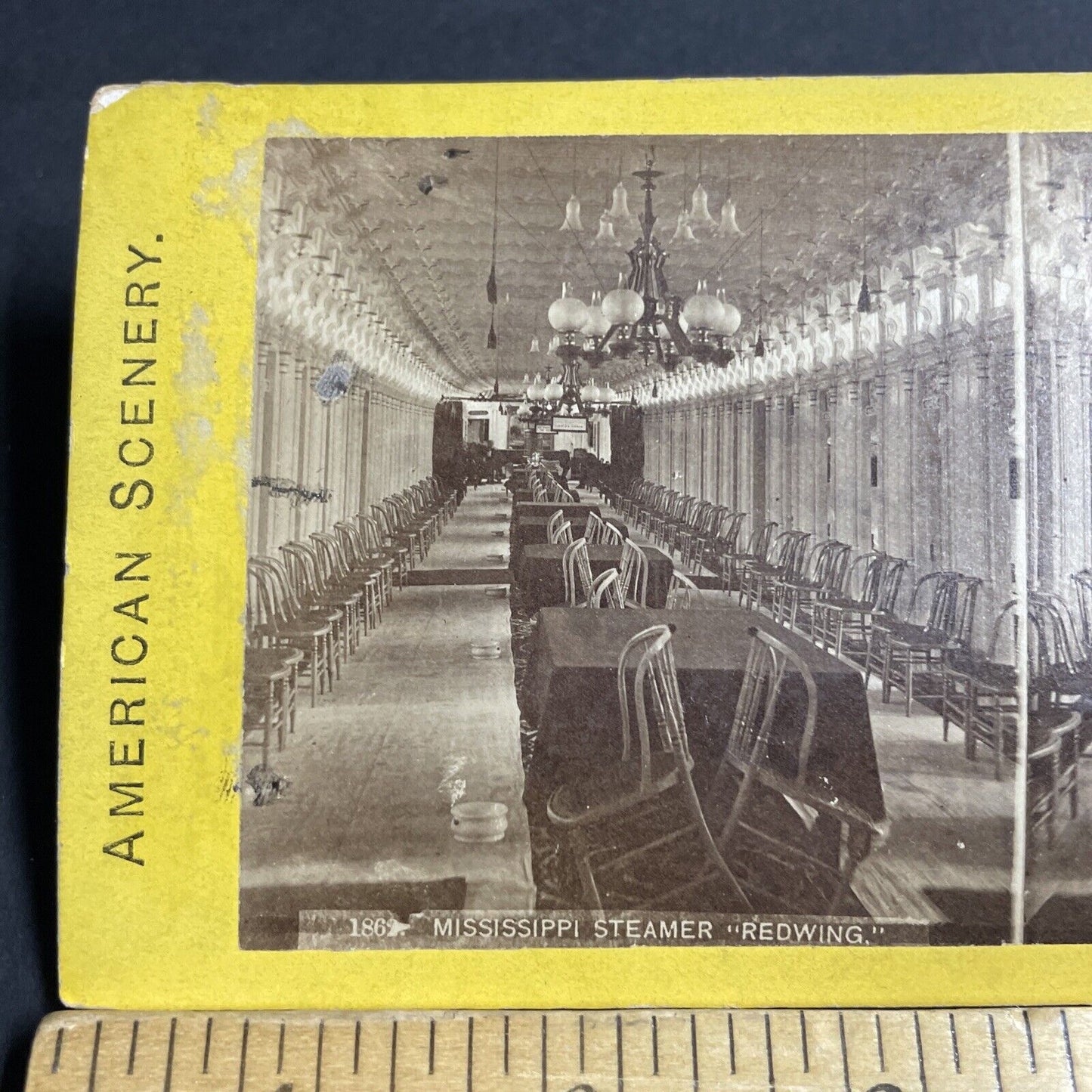 Antique 1870s Mississippi Steamer Steamship Redwing Stereoview Photo Card P4805