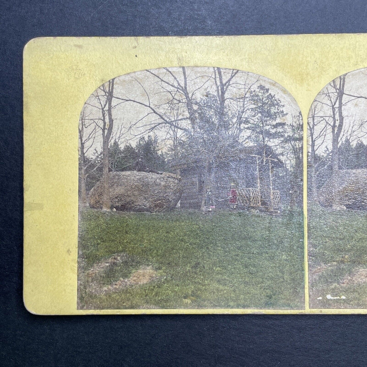 Antique 1860s New Hampshire Homesteaders Stereoview Photo Card P1177