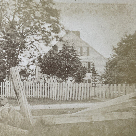 Antique 1860s Hale House Newburyport Massachusetts Stereoview Photo Card V1834