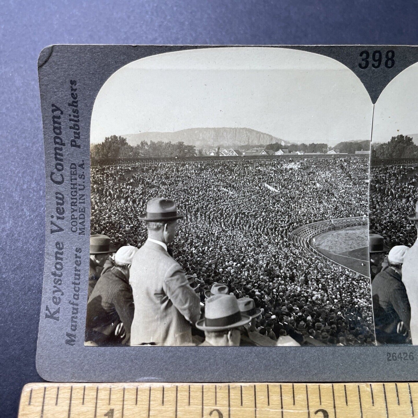 Antique 1924 Yale University College Football Game Stereoview Photo Card P3166