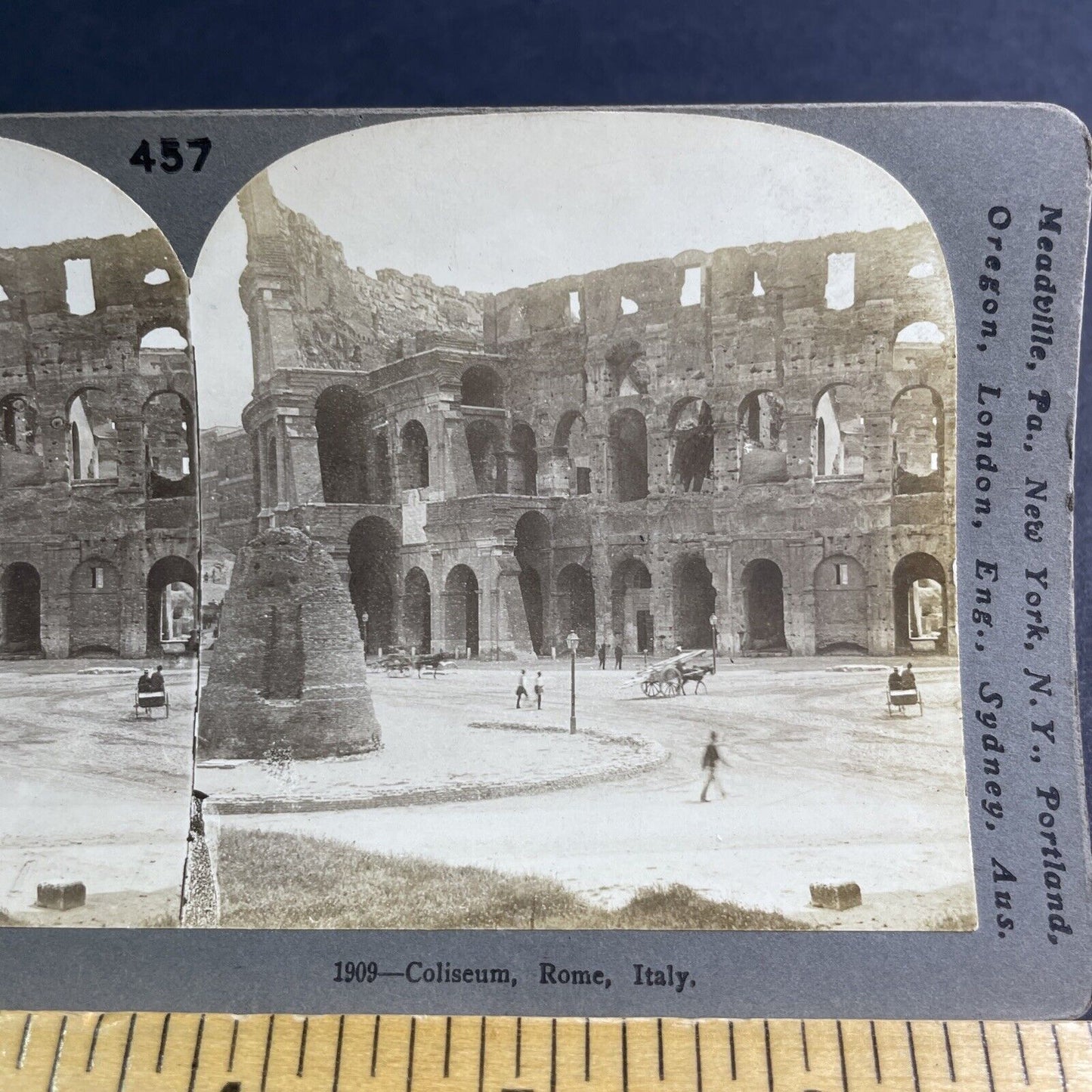 Antique 1896 The Coliseum In Rome Italy Stereoview Photo Card P2130