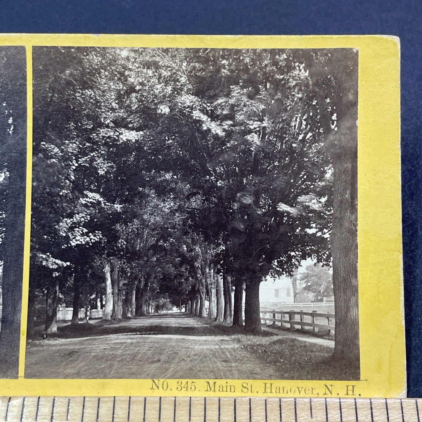 Antique 1870s Main Street In Hanover New Hampshire Stereoview Photo Card V2007