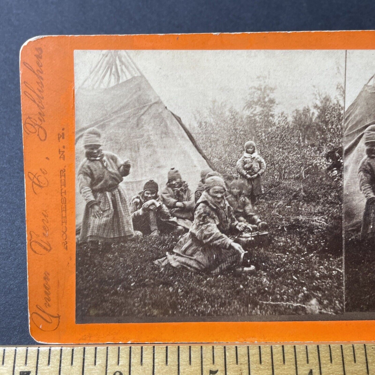 Antique 1860s Native Indigenous Sweden Sami Indians Stereoview Photo Card Q2267