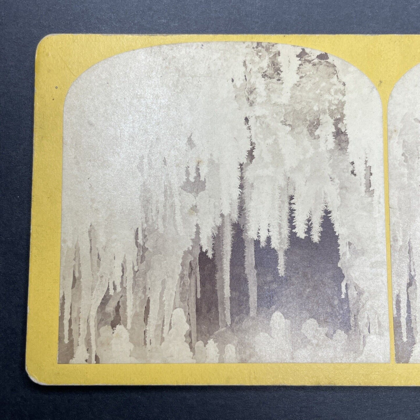 Antique 1870s Frost Patterns On Mt Washington Summit Stereoview Photo Card P1155