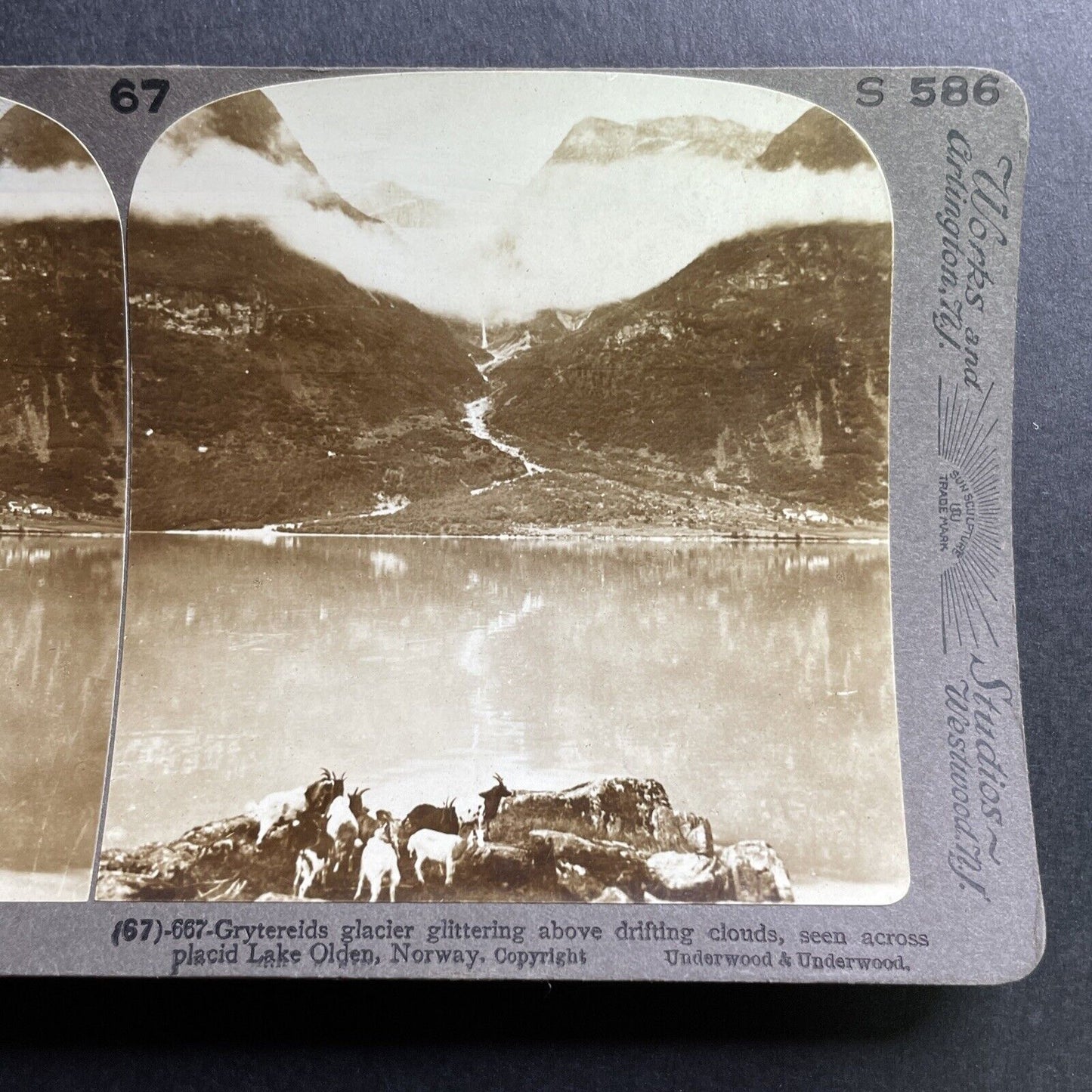 Antique 1902 Olden Norway On The Lake Stereoview Photo Card P1712