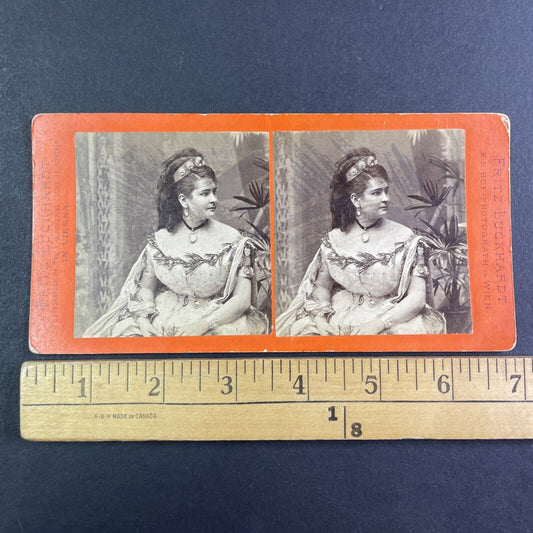 Actress Opera Singer from Vienna Austria Stereoview Fritz Luckhardt c1870s Y2256