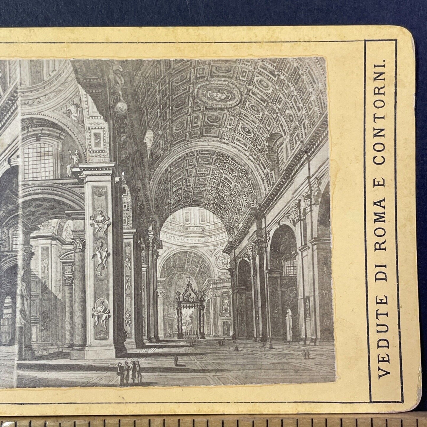 St. Peter's Basilica Rome Italy Stereoview Interior View Antique c1871 X2791